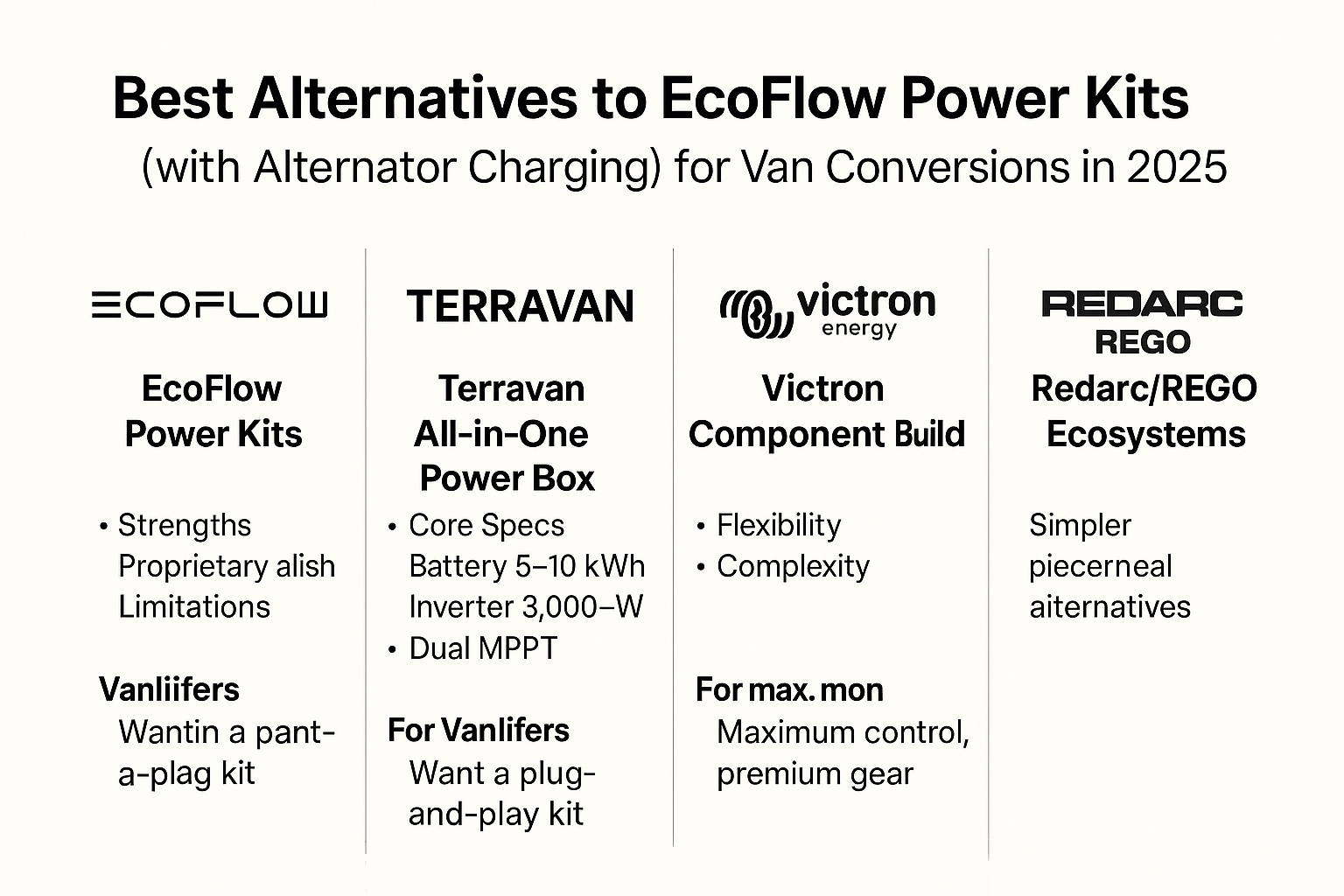 Best Alternatives to EcoFlow Power Kits (with Alternator Charging) for Van Conversions in 2025
